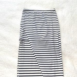 Half Short/ Half Long Striped Skirt - Small